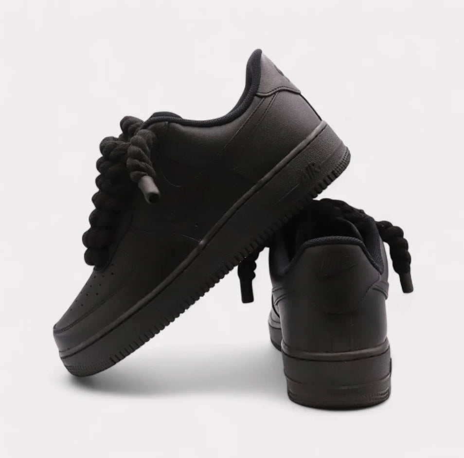 Nike Air Force 1 Black - Rope Lace Black