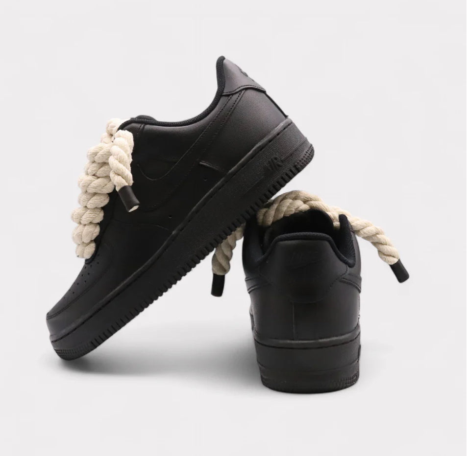 Nike Air Force 1 Black - Rope Lace cream