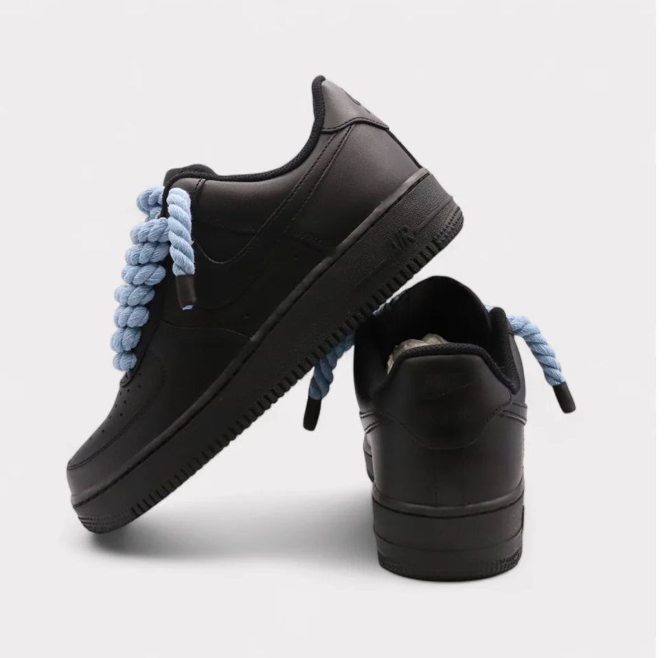 Nike Air Force 1 Black - Rope Lace Black