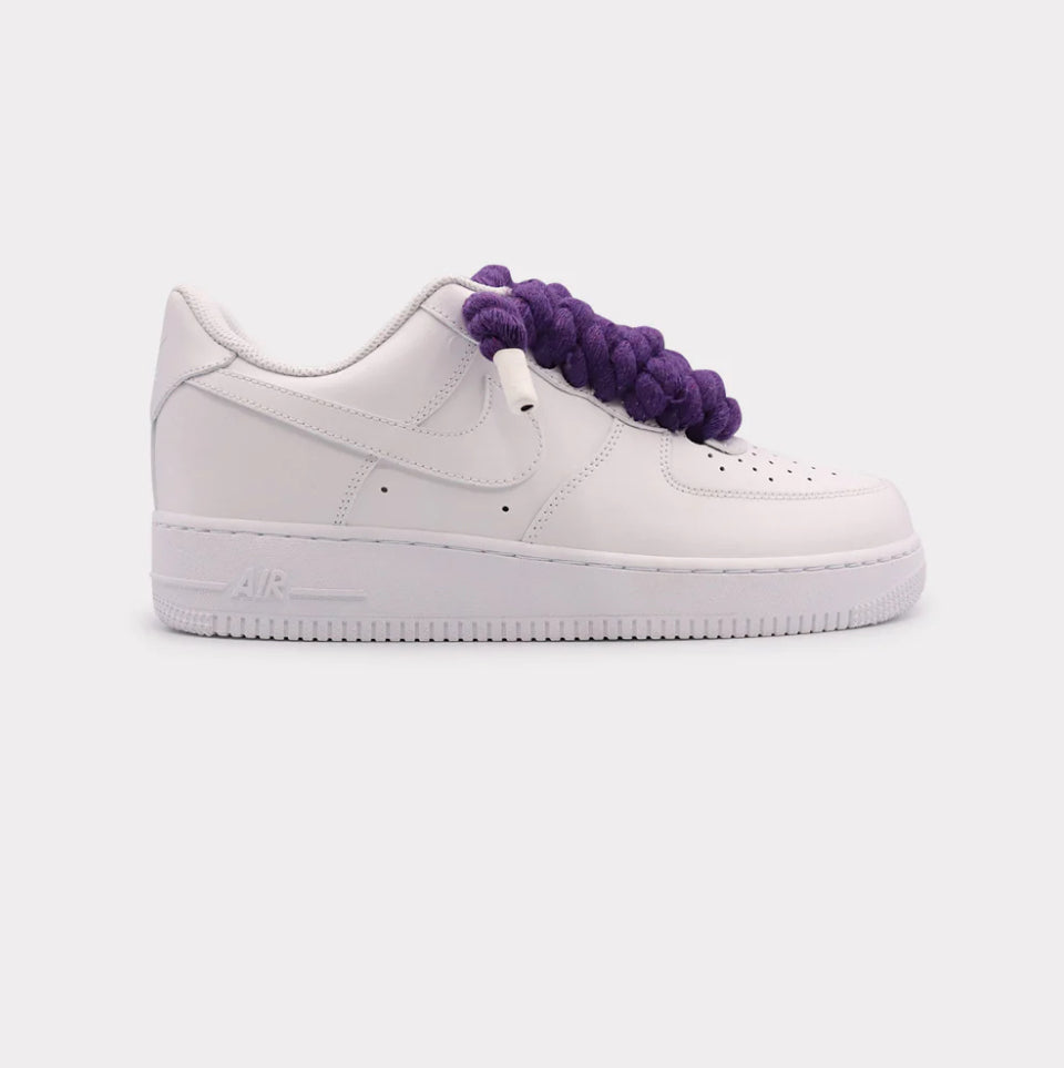 Nike Air Force 1 White - Rope Lace Purple