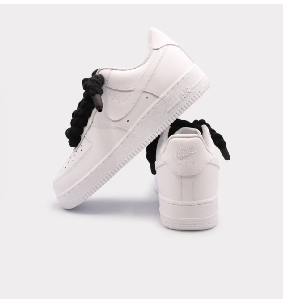Nike Air Force 1 White - Rope Lace Black
