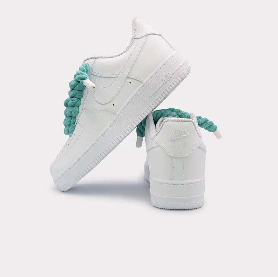 Nike Air Force 1 White - Rope Lace Mint