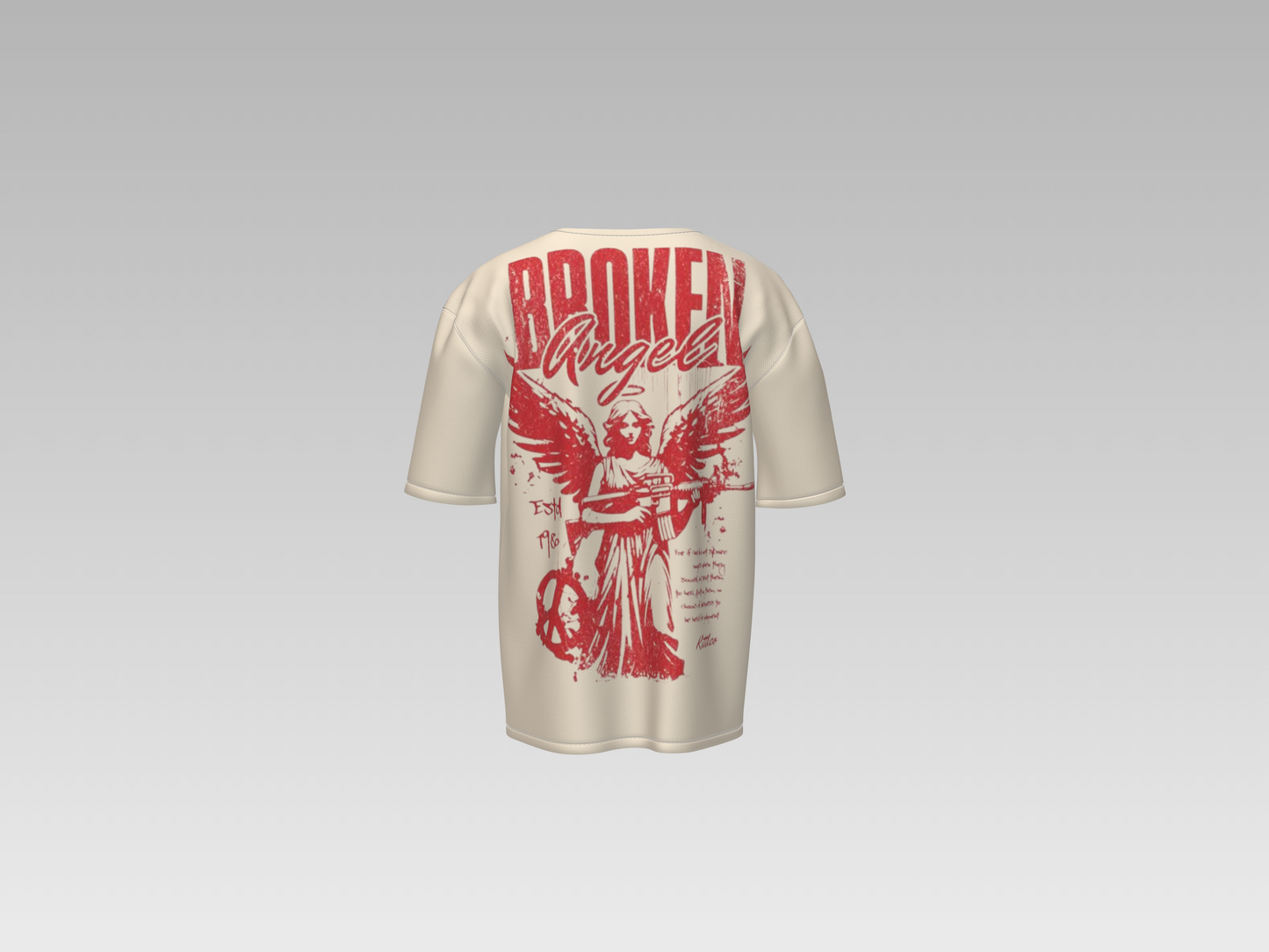 Broken Angel Heavyweight Tee - Cream
