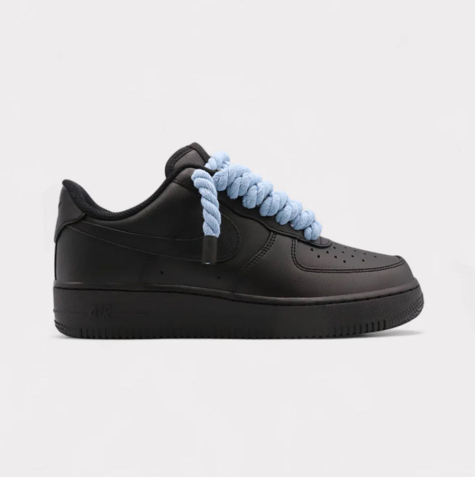 Nike Air Force 1 Black - Rope Lace Black