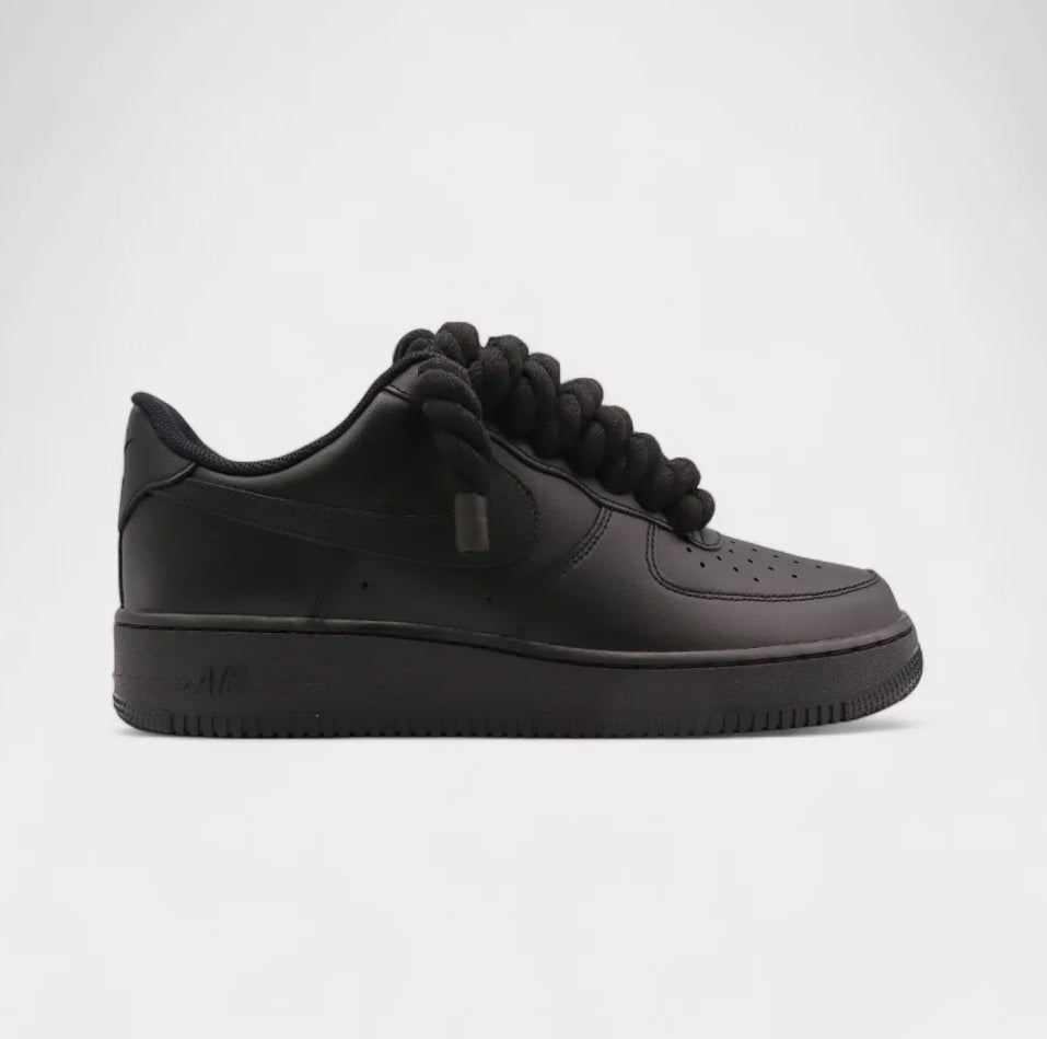 Nike Air Force 1 Black - Rope Lace Black