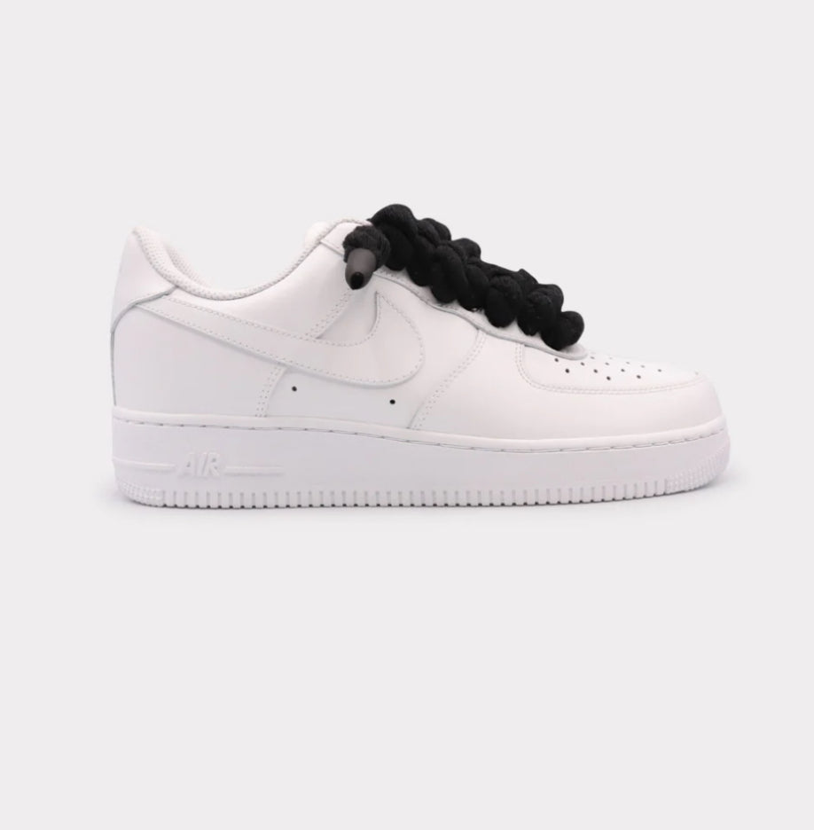 Nike Air Force 1 White - Rope Lace Black