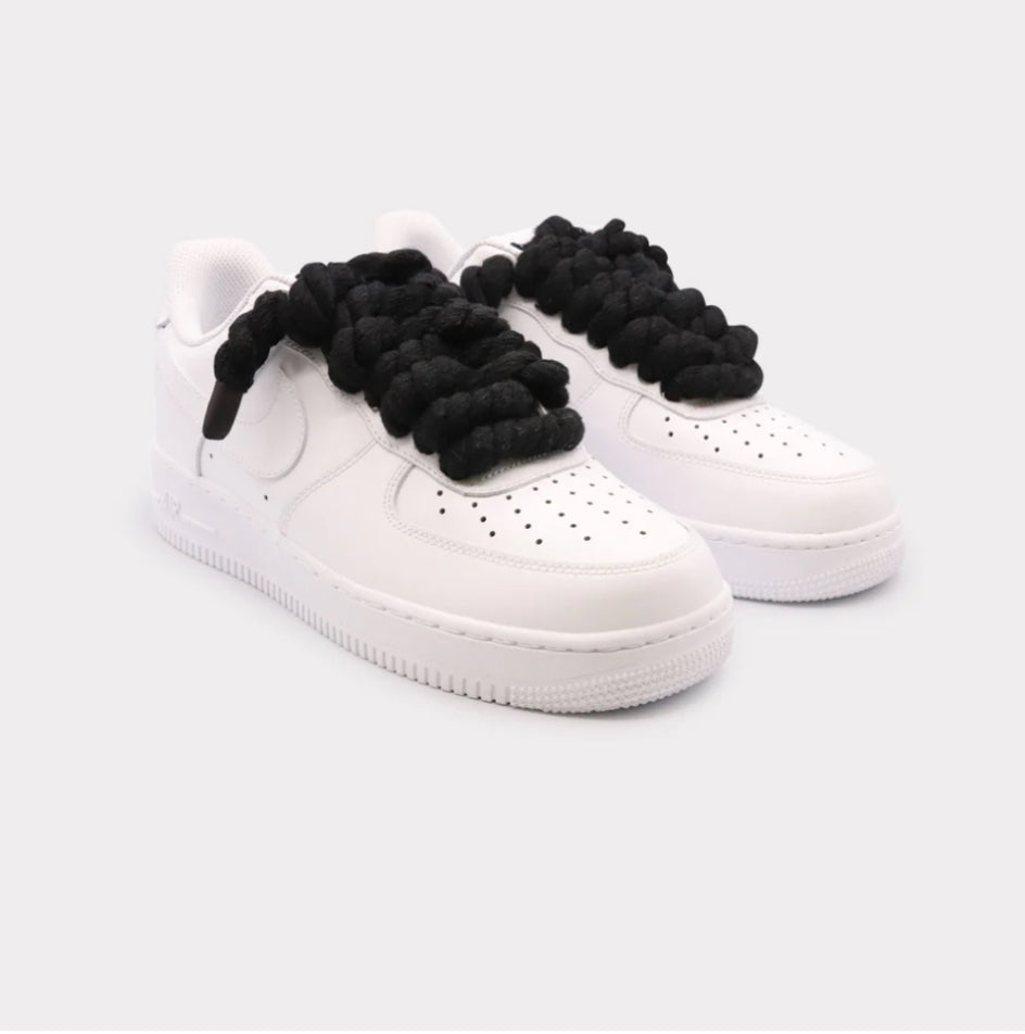 Nike Air Force 1 White - Rope Lace Black