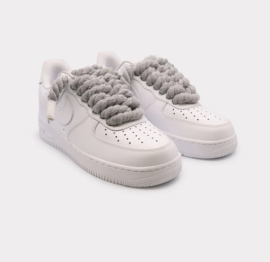 Nike Air Force 1 White - Rope Lace Grey