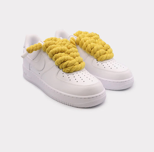 Nike Air Force 1 White - Rope Lace Yellow