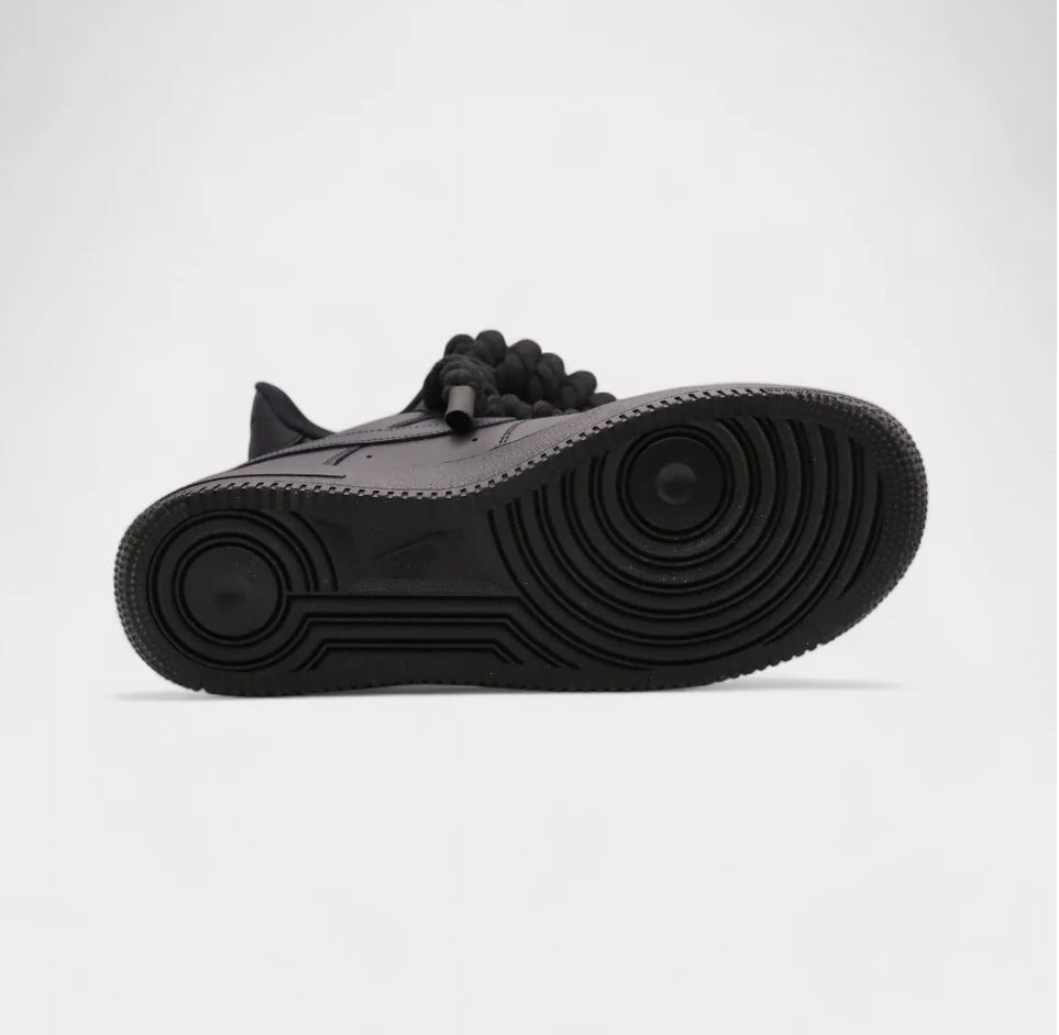 Nike Air Force 1 Black - Rope Lace blue