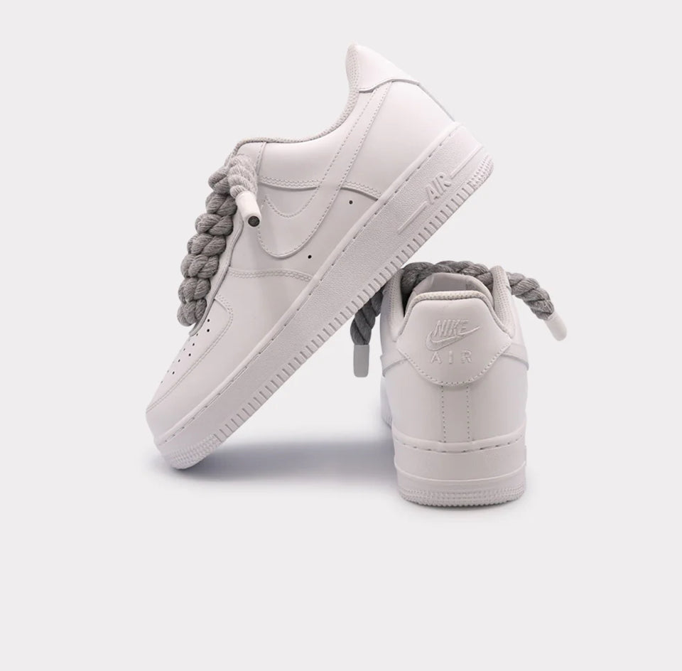 Nike Air Force 1 White - Rope Lace Grey