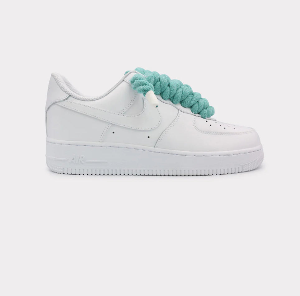 Nike Air Force 1 White - Rope Lace Mint