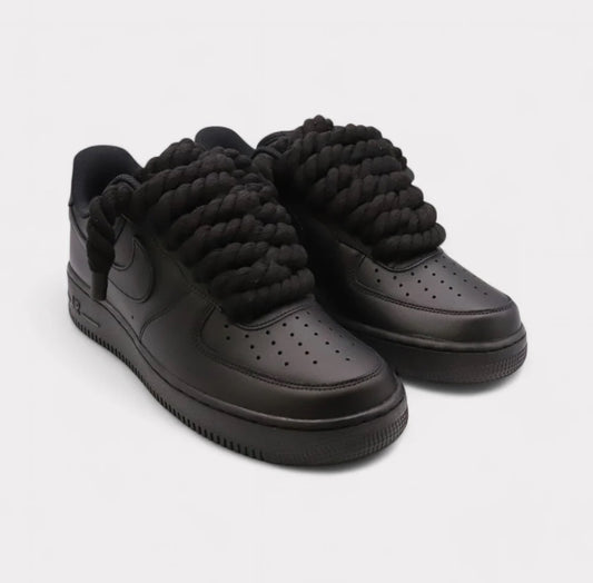 Nike Air Force 1 Black - Rope Lace Black