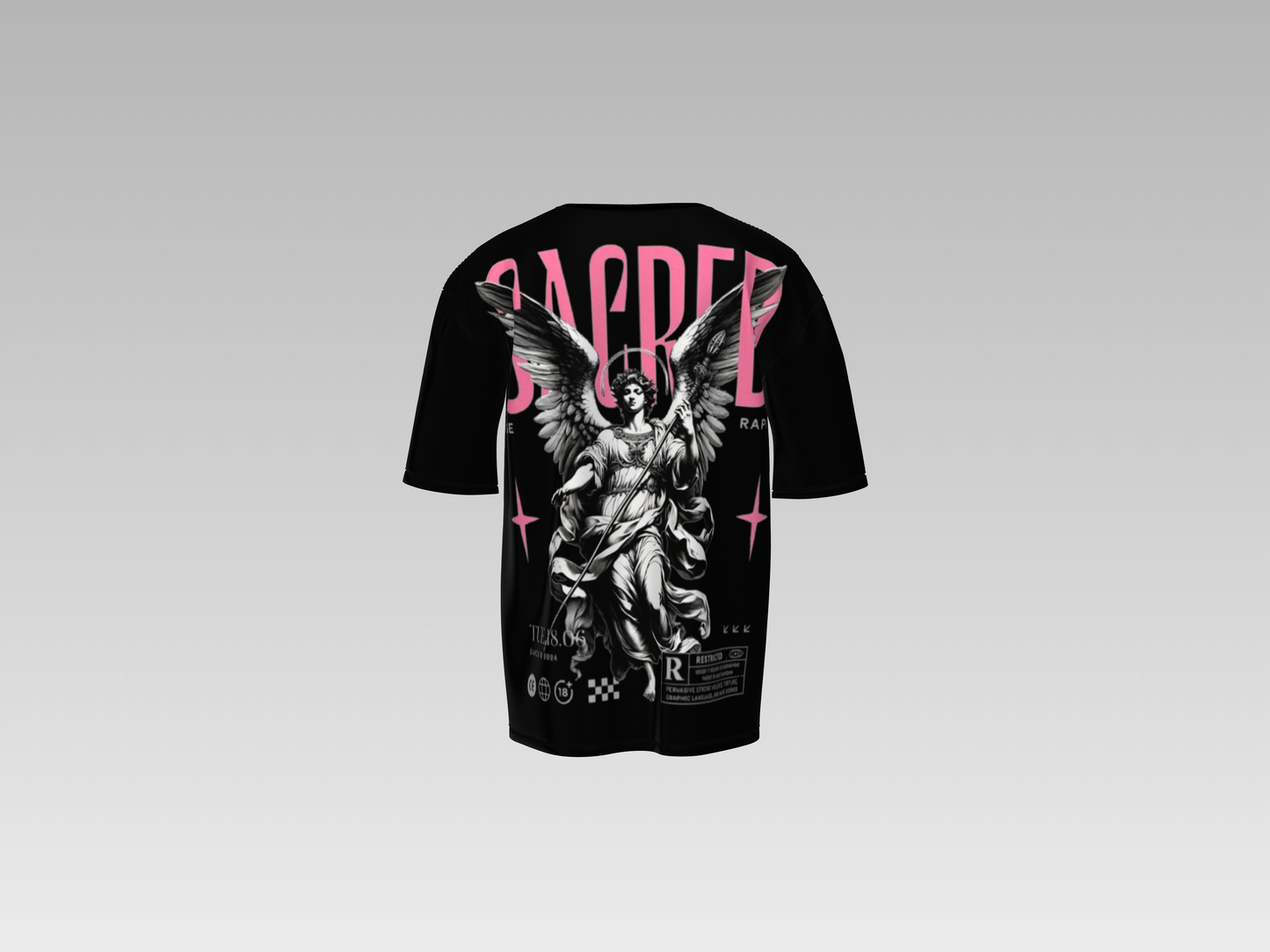 SACRED Raphael Angel Graphic Oversized Tee