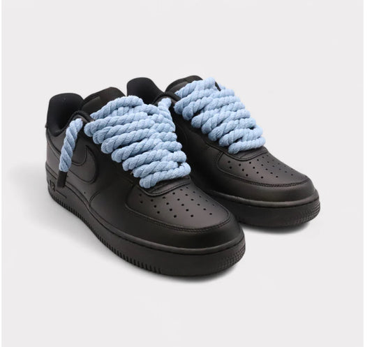 Nike Air Force 1 Black - Rope Lace Black