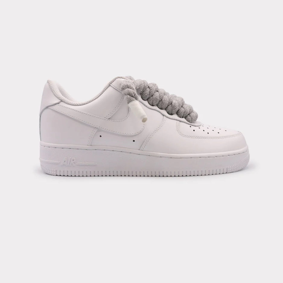 Nike Air Force 1 White - Rope Lace Grey