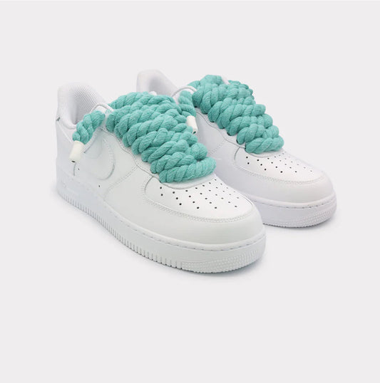 Nike Air Force 1 White - Rope Lace Mint